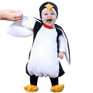 Artırıcılar Bebek Erkek Kızlar Karnavalı Cadılar Bayramı Kostüm Romper Çocuk Giysileri Setleytiler Cosplay Penguen Tulumlar Bebek Sevimli LR1 201127 DHXAG