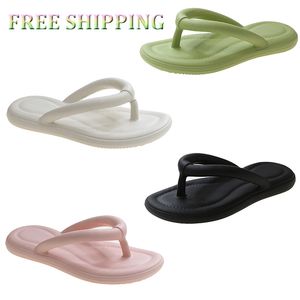 Kadınlar yeni ürün flip flop ücretsiz kargo plaj sahil düz dip tasarımcı ayakkabılar klip ayaklar rahat beyaz siyah yeşil uygun kadın açık ayakkabı