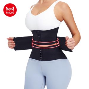 Cauda barriga de barriga Miiow Treinador da cintura Corset Mulheres ligantes de modelas Caçador de barriga Body Shapewear Slimming Belt Flat Belly Workout Curding pós -parto 230814