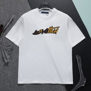 Designer-Marke Tees T-Shirts für Herren reines Baumwoll kurzärmelte T-Shirt-Hemdbuchstaben Stickerei Summer Casual Anti-Shrink Herrenkleidung Schwarz Weiß