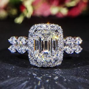 Band Rings Huitan för kvinnor Brilliant Cubic Zirconia Wedding Engagement Kvinnliga tillbehör Fancy Proposal Ring Present Trendy Jewelry 230814