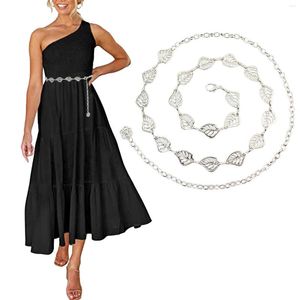 Belts Women Hook Adjustment Waist Metal String Decorative Dress Small Fragrance Leaves Camping Belt Without Holes For Men