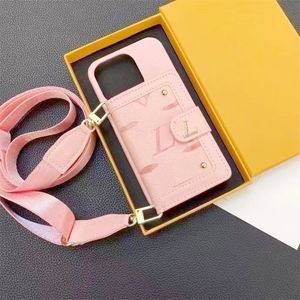Luxury Phone Case Designer Crossbody Card Holder iPhone Case for iphone 14 15 Pro Max 13 12 11 X Samsung Galaxy s23 ultra s22 s21 3D Embossing Handbag Cases Cover Lanyard