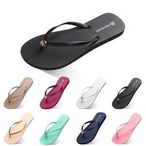 Skor tofflor billigare mode kvinnor flip flops trippel vit svart grön orange rosa röda kvinnor sommar utomhus strand slid sneaker258 s