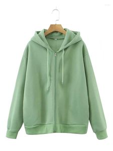 Damen Hoodies Ever Autumen Damen lässige Grüne Plüsch warme Kapuze Damen Mode und Reißverschlussjacken rosa dicke Outwear