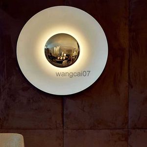 Lampade a parete Creative Round Wall Lamp per soggiorno TV sfondo camera da letto letto interno decorazione moderna sconce illuminazione colorata HKD230814