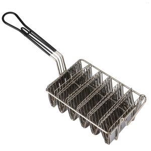 Blender Taco Fryer Basket Shell Holds 6 Shells Deep Holders With Grip Handle Holder Stand