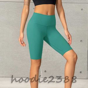 lulus Turquoise green with other colors Original standard yoga exercise Running fitness High waist hip lift belly shrink quick dry pants women's quarter pants