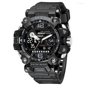 Armbanduhr Herren Sport Watch Tactical Quarz Digital Analog militärisch wasserdichte Außengelenksgelist LED Alarm Stoppuhr Kalender