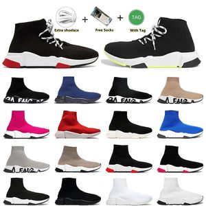 Scarpe casual Velocità 1.0 Designer Socks Platform Men Mens Woman Shiny Knit 1.0 Trainer Runner Sneaker Calza Master Sneaker in rilievo Sneakers Scarpe da passeggio Big Taglia 11