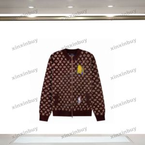 Xinxinbuy Men Women Womener Sweatshirt Hoodie Paris Letter Jacquard Switeball Sweater Gray Blue Black White 334030 XS-2XL