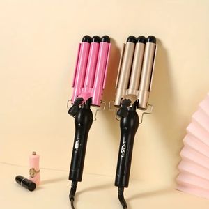 Koreański w wodzie Ripple Hair Curler: 3-rurka ceramiczne curling turmalinowy z szybkim podgrzewaniem 2-biegową kontrolą temperatury