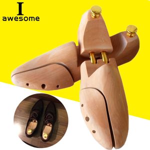 Shoe Parts Accessories 1 Pair Wood Adjustable Shoe Trees For Men Women Spring Solid Shoe Support Metal Knob Shoe Tree Shaping Shoe's Stretcher Shaper 230814