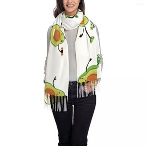 Sciarpe divertenti avocado che fanno esercizio da donna sciatto inverno e avvolgi femmina di nappa di bandana