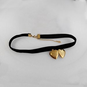 10pc/lot Vintage Plain Stainess Stainess Steel Locket Choker Collear Women Women Black Core