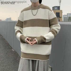 メンズセータープルオーバーメンズセーターハンサムオネック青年学生服冬ウルザングファッション長袖フルマッチングストリート服Z230814