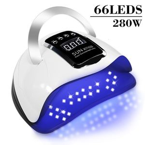 Secadoras de unhas sol sun x11 max lâmpada de secagem profissional para manicure 280w 66leds gel polonês com sensor automático UV 230814