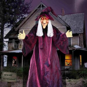 Inne imprezy imprezowe Kontrola głosu Halloween Halloween Wiszący Wiszący Dekorat 210 cm z świetną funkcją przerażające na zewnątrz trawnik na świeżym powietrzu Haunted House Decor 230812