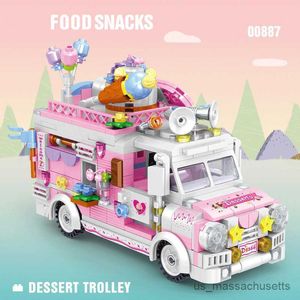 Bloco 638pcs City View View Ice Car Food Shop Blocks Blocos