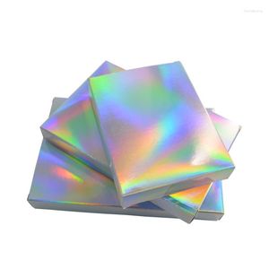 Gift Wrap 50 Pcs Holographic Party Paper Box Laser Card Case Cartons Boxes Cosmetics Package Candy Wedding Favour