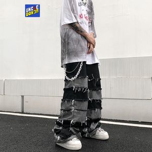 Mäns jeans Tassel Pants Men's Fashion Märke Pendant Wide Leg Hip Hop Lazy Wind Jeans Par's Pants Loose Jeans Men 230814