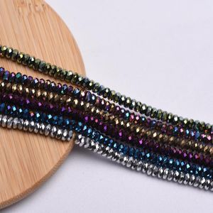 Perlen 2x4mm Großhandel mit Facettenbeschichteter Hämatit Lose für Schmuck, der Naturstein Perlen DIY Halskette Armband Schmuck herstellt