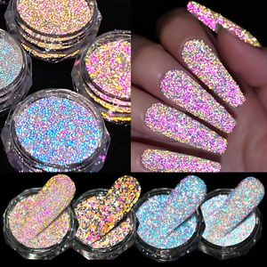 Nail Glitter Reflective Art Powder Nails Super Shinning Crystal Rhinestones Sequins Chrome Pigment UV Gel Polish DIY Decorations 230814