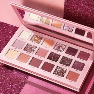 Sombra dos olhos 18 cores deserto rosa olho sombra perolada fosco glitter paleta