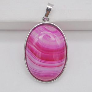 Pendant Necklaces Red Veins Carnelian Stone Bead Oval Jewelry For Woman Gift S928