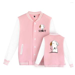 Jaquetas masculinas outono/inverno 2023 jaqueta de beisebol casal de filhote de filhote de cachorro sólido uniforme casual