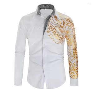 Camicie da uomo maglietta slim fit with gold stampa manica lunga e camicette da donna camicetta da donna 2023 y2k