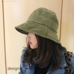 2019 Corduroy Tweed Bucket Hat Women Panama Winter Solid Japanese Streetwear Folding Sunscreen Big Wide Visor Vintage Flat Hat