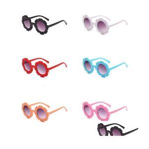 Sunglasses Round Flower Girls Boys Glasses Cute Outdoor Beach Eyewear For Kids Drop Delivery Fashion Accessories Dh64W