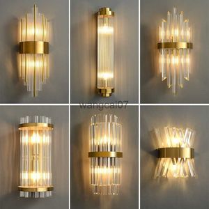 Wall Lamps LED Luxury Crystal Wall Lamps For Living Room Hall Foyer Hotel Indoor Home Art Decor Wall Sconces Gold Bedside Lights Wall Light HKD230814