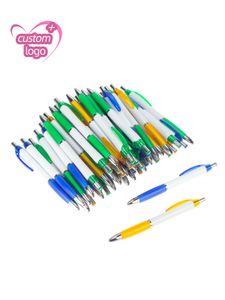 Ballpoint Pens Lot 50pcs Retracktable Plastic Nash Ball Pen Color Grasp White Barrel Ballpoint Customized Promotion Gift Add Engrave Text 230812