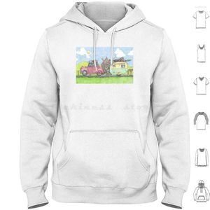 Erkek Hoodies Yaz Tatilleri Hoodie Pamuk Uzun Kollu RV Kamp Seyahat Yolda Gezi Fragmanı Yürüyüş Tatil Kampı Vintage Motorhome Macerası