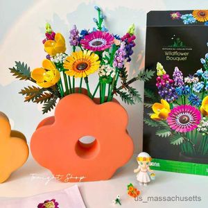 Блоки Wildflower Bouquet Building Blocks Home Decor Иллюстрация праздник DIY Игрушка подруга Рождественские подарки R230814