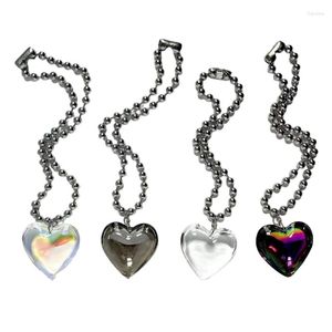 Chains Fashion Love-shape Necklace Trend Light Luxury Niche Heart Collarbone Chain Temperament Simple Cold Wind Semi-precious