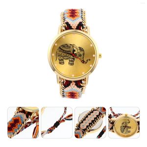 Orologi da polso orologio da donna Elefante Woven Woven Women's Watch's Gesticose intrecciate intrecciata nazionalità