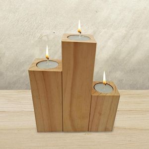 Candle Holders Wooden Gift Candlestick For Tabletop Bathroom Birthday Party