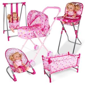 Tools Workshop Doll House Accessories Rocking Chairs Swing Bed Dining Chair Baby Play House Simulation Furniture Toy Pretend Play Toy 230812