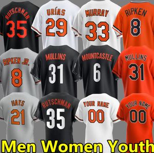 Niestandardowe koszulki baseballowe Adley Rutschman Cedric Mullins Eddie Murray Cal Ripken Jr. Anthony Santander Orioles Ryan Mountcastle Austin Hays