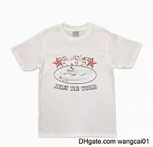 Wangcai01 Erkek Tişörtleri Tasarımcı T Shirt Korteizs Amerikan Sokak Hip Hop Tter Baskı Kısa Seve T-Shirt Erkek Moda Markası Yaz Gevşek Yuvarlak Boyun Yarı Seve T-Shirt B3