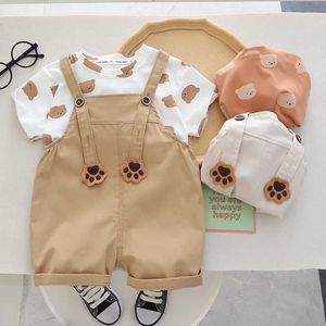 Giyim Setleri Bebek Erkekler Moda Giyim Çocukları Yaz Toddler Giysileri Bebek Pamuk Tulum Pantolonu Gömlek+Şort 2 PC/Setler Spor Kıyafet