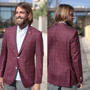 Plaid Men Wedding Suits Blazer Notched Lapel Tuxedos Costume Homme Slim Fit Groom Wear Business Custom Made Only Jacket