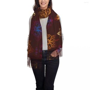 Lenços Heráldicos Fleur de Lis Mulheres Sconhef Shawl e Wrap Bandana Tassel feminina