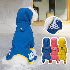 Dog Apparel Waterproof Pet Raincoat Jumpsuit Reflective Rain Coat Hoodie Jackets For Small Medium Outdoor Clothes Supplies