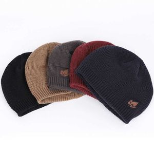 Beanie/Skull Caps New Winter Knit Hats Men's and Women's Outdoor Warm Thawinging Plus Velvet Rooles Winter Caps Brand Winter Ski Male Bone