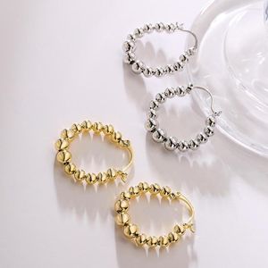 Orecchini a cerchio Cmoonry Gold/Silver Colore perle di rame per donne Accessori per donne alla moda per feste.