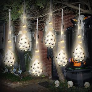 Outra festa de eventos suprimentos de Halloween decoração pendurada iluminação spider ovos sacos ao ar livre preenchem o presente de iluminação interna para 230814